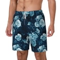 thumbnail image 2 of Uemuo Ink Rose Pattern Mens Swim Trunks Quick Dry Board Shorts with Mesh Lining, Stretch Beach Shorts Quick Dry No-Chafing Board Shorts-Small, 2 of 9