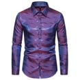 thumbnail image 5 of INSPIRE CHIC Shiny Satin Shirts for Men's Button Down Wedding Party Luxury Printed Shirt, 5 of 5