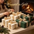 thumbnail image 6 of Gold Glitter Wired Ribbon,Gold with Metallic Edge,Christmas Ribbon for Wreath, ChritmasTree Decoration, Gift Wrapping,Home Decor, 1.5 Inch x 10 Yards, 6 of 7