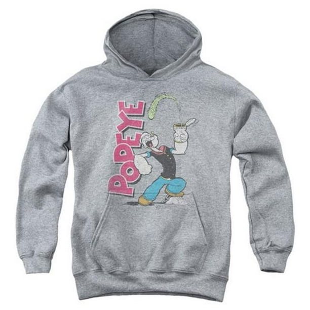 Popeye-Spinach Pouvoir Jeunesse Pull-Over Hoodie&44; Bruyère Athlétique - Petit