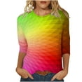 thumbnail image 1 of Snorda Women's Carnival Printed Round Neck 3/4 Sleeves, 1 of 4