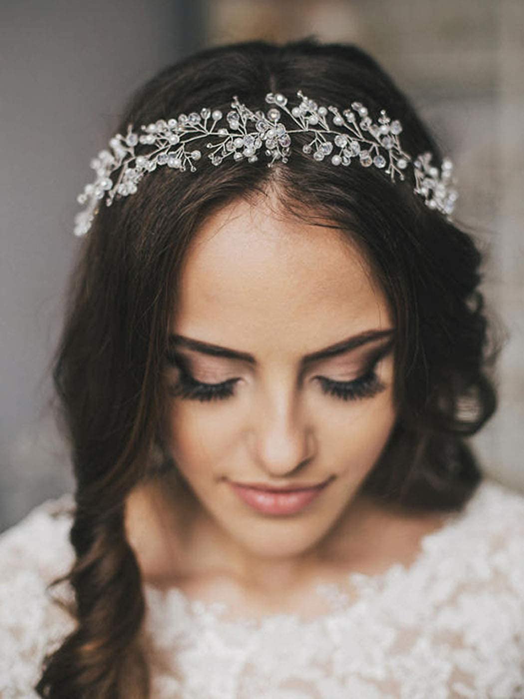 Handmade Flower Crystal Tree Branch Wedding Headpieces Hair Vine Bridal Headband 