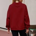 thumbnail image 6 of Women's Mock Neck Tunic Sweatshirt, Side Slit Hem Long Sleeve Pullover, Mid-Length Casual Top, Solid Color High Neck Blouse, Comfortable Stretch Knit Tunic for Women Red M, 6 of 8
