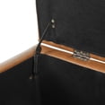 thumbnail image 4 of Ottoman Bench with Storage, Brown PU Surface, Rubber Wood Legs, 300 lbs Capacity, 4 of 15