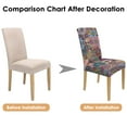 thumbnail image 7 of Chair Covers for Dining Room Set of 4, Stretch Washable Polyester Kitchen Slipcovers Featuring Artistic, Rustic, Boho Chic, Nordic Style, Vintage Patterns with Removable Protector, 7 of 7