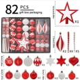 thumbnail image 3 of Twfbrm Christmas Ball Ornaments 82pcs Set Of Electroplated Plastic Christmas Set Christmas Tree Decoration Hangings, 3 of 9