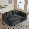 thumbnail image 4 of 108" Modular Sectional Sofa Cloud Sectional Couch with Deep Seat Modern Comfy L-Shaped Upholstered Couch for Living Room, No Assembly Required, Gray, 4 of 10