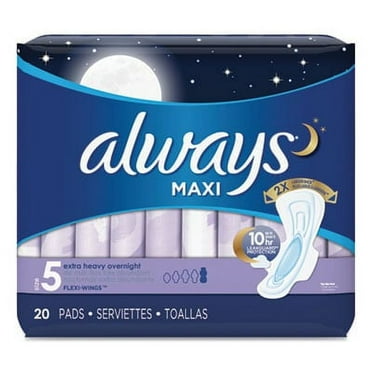 1Pc Always Maxi Pads, Extra Heavy Overnight, 20/Pack, 6 Packs/Carton (17902)G7