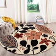 thumbnail image 6 of Floral tufted rug 8x8, 7x7, 6x6, Handmade carpet, Beige wool Rug, Round shape, Bed, Living room, 6 of 6