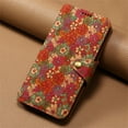 thumbnail image 2 of for iPhone 15Plus Cork Wood Phone Case Wallet, Retro Floral Folio Flip Book Cover Magneitc Closure, ID Credit Card Holder Coin Cash Slot, Kickstand Support (Colorful Sunflower Rose Floral), 2 of 6