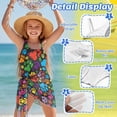 thumbnail image 6 of Xoenoiee Colorful Dog Paw Print Girls' One-Piece Swimsuit with Adjustable Strap and Matching Cover Up Skirt, Quick Dry Bathing Suit Padded Swimwear Set, 9-10 Years, 6 of 7