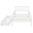 thumbnail image 5 of Twin Size Wood Platform Bed With Guardrails And Storage - White Appeal Ahead & Two Drawers, 5 of 7