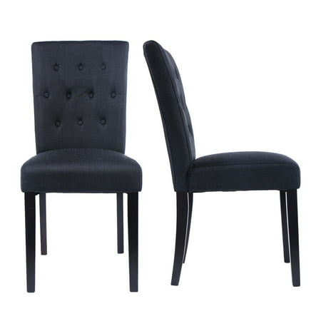 Costway Set of 2 Fabric Dining Chair Armless Chair Home Kitchen Living Room