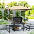 thumbnail image 2 of Outsunny 8' x 5' Grill Gazebo, Double Tiered Barbecue Gazebo, Beige, 2 of 10
