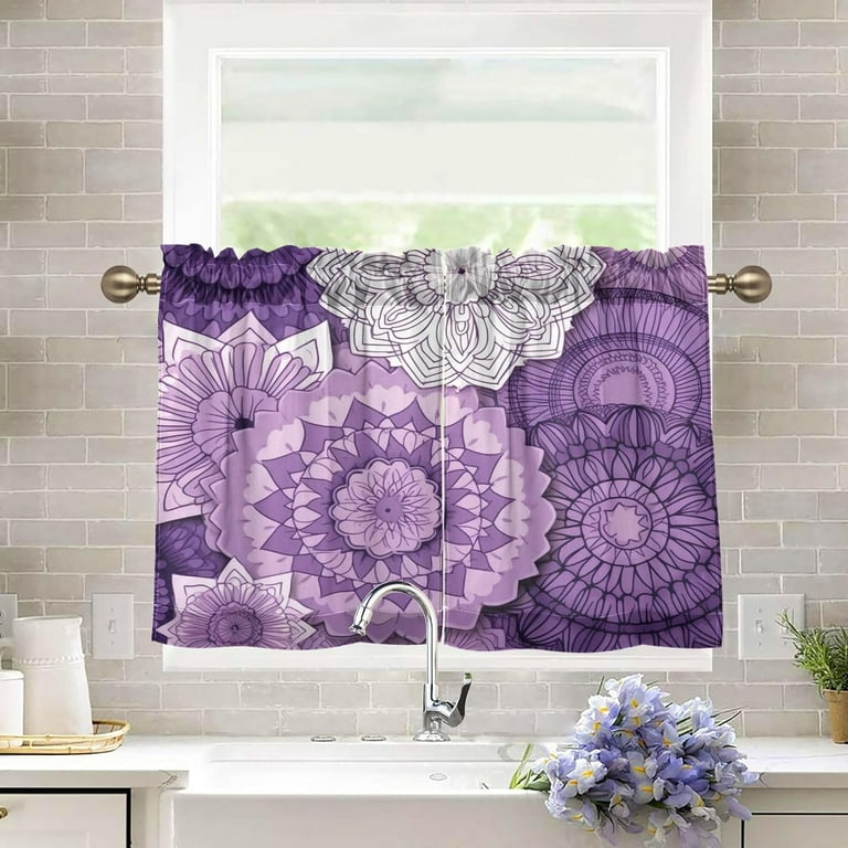 Purple Bathroom Window Curtains