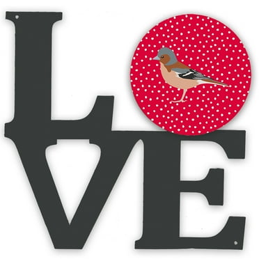 Finch Love Metal Wall Artwork LOVE Red
