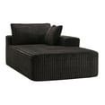 thumbnail image 3 of LUMIHO Chaise Lounge with Right Armrest, Comfy Corduroy Upholstered Sofa Bed Chair, No Assembly Required Modern Upholstered Lounge Chair for Bedroom, Living Room and Office,Black, 3 of 4