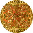 thumbnail image 1 of Ahgly Company Indoor Round Persian Yellow Traditional Area Rugs, 6' Round, 1 of 4