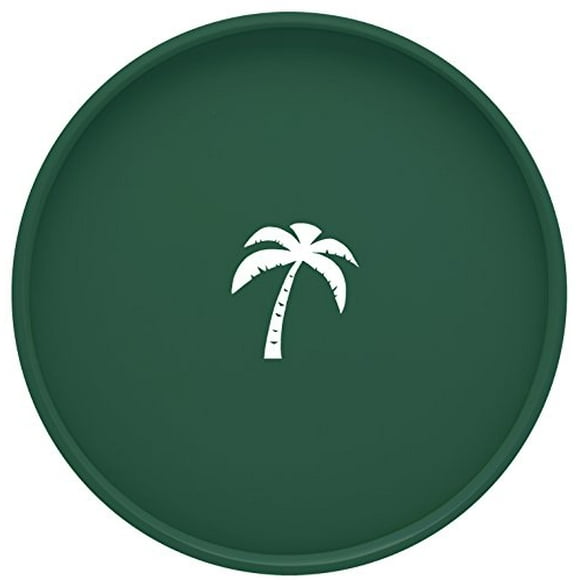Kraftware Corp. 88730 Kasualware 14 Inches Round Serving Tray Green Palm Tree
