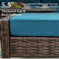thumbnail image 5 of 7-Seat Outdoor Conversation Set with 56" Gas Fire Pit Table (50,000 BTU), Wicker Sectional Patio Furniture Set with Swivels Chairs, Peacock blue, 5 of 14