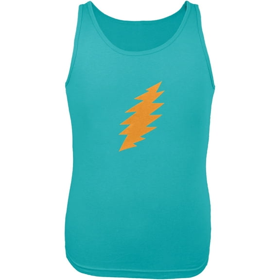 Grateful Dead - Orange Lightning Bolt Light Blue Tank Top - Large
