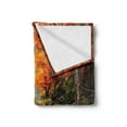 thumbnail image 2 of Jungle Soft Flannel Fleece Throw Blanket, Trees Scenic Thai Waterfall and River Park in The Autumn Season Stream on Rocks, Cozy Plush for Indoor and Outdoor Use, 70" x 90", Brown Orange, by Ambesonne, 2 of 5