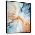 thumbnail image 2 of Designart "Liquid Ink: Blue And White Geyser III" Abstract Shapes Floater Framed Canvas Wall Art, 2 of 5