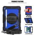 thumbnail image 2 of For Apple iPad Mini 4th / Mini 5th Generation Shockproof Protective 360 Rotating Stand W. Strap Case Cover - Black/Black, 2 of 5