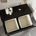 thumbnail image 6 of Double Tilt-Out Trash Cabinet & Free Standing Laundry Sorter, 2-Compartment Tilt-Out Hamper, Modern Black Bathroom Storage Cabinet, 6 of 9