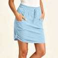 thumbnail image 2 of aohooy Women's Mini Skort Skirt High Waisted Drawstring Elastic Waist Skirts Cargo Style Summer Short Skirts with Pockets 2026 Blue,XL, 2 of 9
