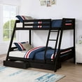 thumbnail image 2 of Furniture of America Challen 2-Drawer Wood Twin over Full Bunk Bed in Black, 2 of 4