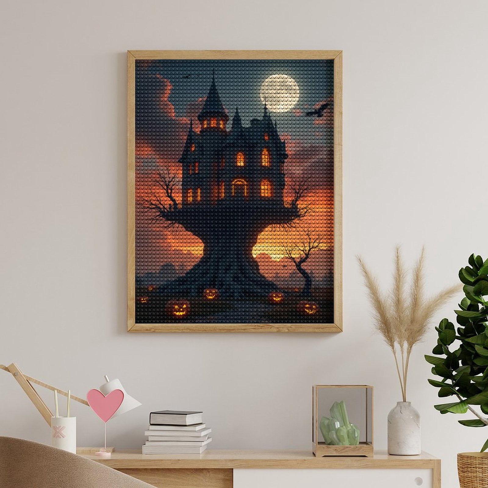 Diamond Art Kits for Adults, Haunted Mansion Moonlit Sky 5D Diamond Painting Kits for Adults Beginners, DIY Full Drill Diamond Painting, Gem Art and Crafts 12x16