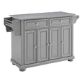 thumbnail image 1 of Pemberly Row Traditional Wood/Stainless Steel Kitchen Island in Gray/Chrome, 1 of 12