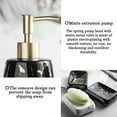 thumbnail image 4 of Bathroom Soap Dispenser Set Bathroom Accessories Set 4 Pcs Ceramic Marble Bathroom Accessories Complete Set Bathroom Decor - 1 Soap Dispenser, 2 Tumblers, 1 Soap Dish, Glossy Black, 4 of 7