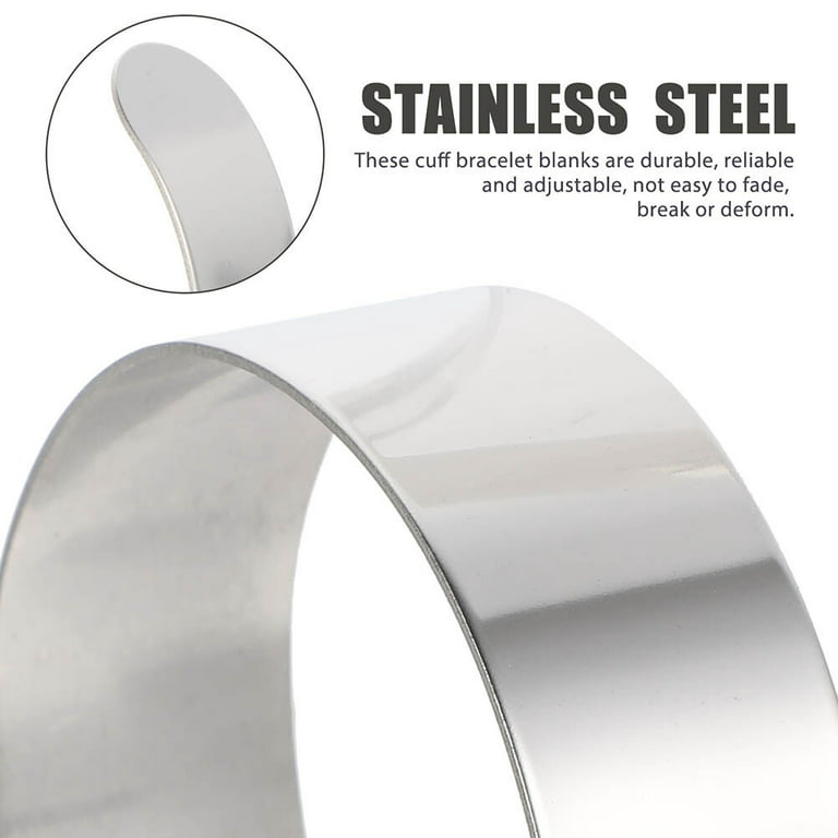 FRCOLOR 8pcs Bracelet Blanks Stainless Steel Blank Bracelet Cuff Bangle  Bracelet for DIY Jewelry Making