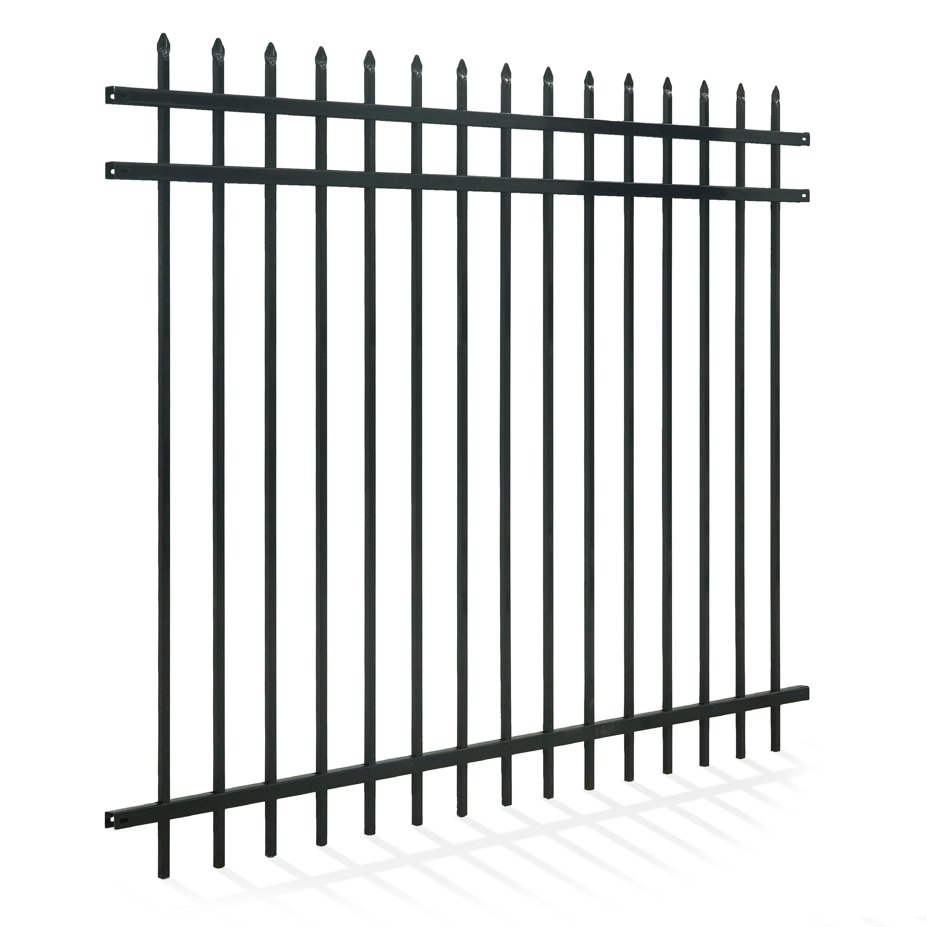 CAPHAUS Heavy Duty Pinnacle Fence Barrier Panel, 5FT Height X 6FT Width Anti-Rust Metal Fencing Panel, 2” Diameter Steel Outdoor Decorative Garden Fence Panel for Yard, Pool, Patio, Single Panel