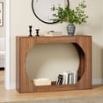 thumbnail image 3 of Wirrytor Console Table with Shelves, Farmhouse Entryway Table for Foyer, Entrance, Wood Storage Entryway Accent Table,Hallway and Living Room,Rustic Brown, 3 of 7