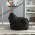 thumbnail image 3 of Bean Bag Chair with Filler, Teddy Bean Bag Sofa with Tufted Soft Stuffed Filling, Fluffy and Lazy Sofa, Comfy Cozy Bean Bag Chairs with Memory Foam for Dorm, Apartment, Living Room, Dark Gray, 3 of 9