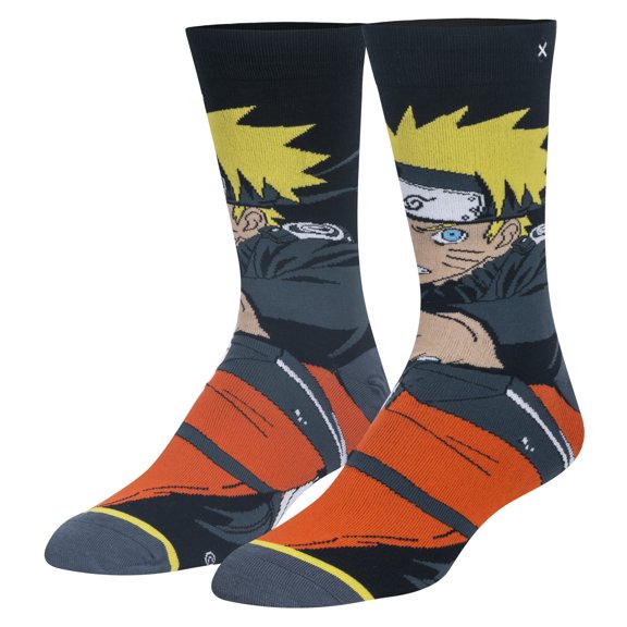 ODD SOX Naruto Uzumaki Kuni Officially Licensed Crew Socks Size Large for Men & Women Cool Anime