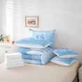 thumbnail image 6 of Feelyou Cartoon Blue Ribbon Twin Bedding Sets 7-Piece for Kid, Glitter Dreamy Stars Bedding Comforter Set, Modern Fashion Bow-tie Reversible Sheet Sets, Lightweight Room Decor, 6 of 8