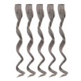 thumbnail image 1 of Lot de 5 extensions de cheveux longs et bouclés pour femmes et filles, élégantes, mèches colorées, avec clip, gris, 1 of 4