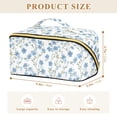thumbnail image 4 of FORMRS Makeup Bag Travel Cosmetic Organizer for Women Fold Flat Zipper Pouch with Handle, Forget Me Not, 4 of 8
