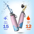 thumbnail image 2 of 29oz Insulated Water Bottle with Tea Infuser, Stainless Steel Travel Mug, Watercolor Splatter Painting Print, 2 of 6