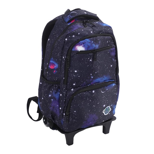 Rolling Backpack, Trolley Backpack Large Capacity Breathable Sturdy Lightweight with 2 Wheels for School