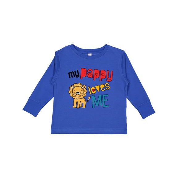 Inktastic My Pappy Loves Me Grandson Lion Boys Long Sleeve Toddler T-Shirt