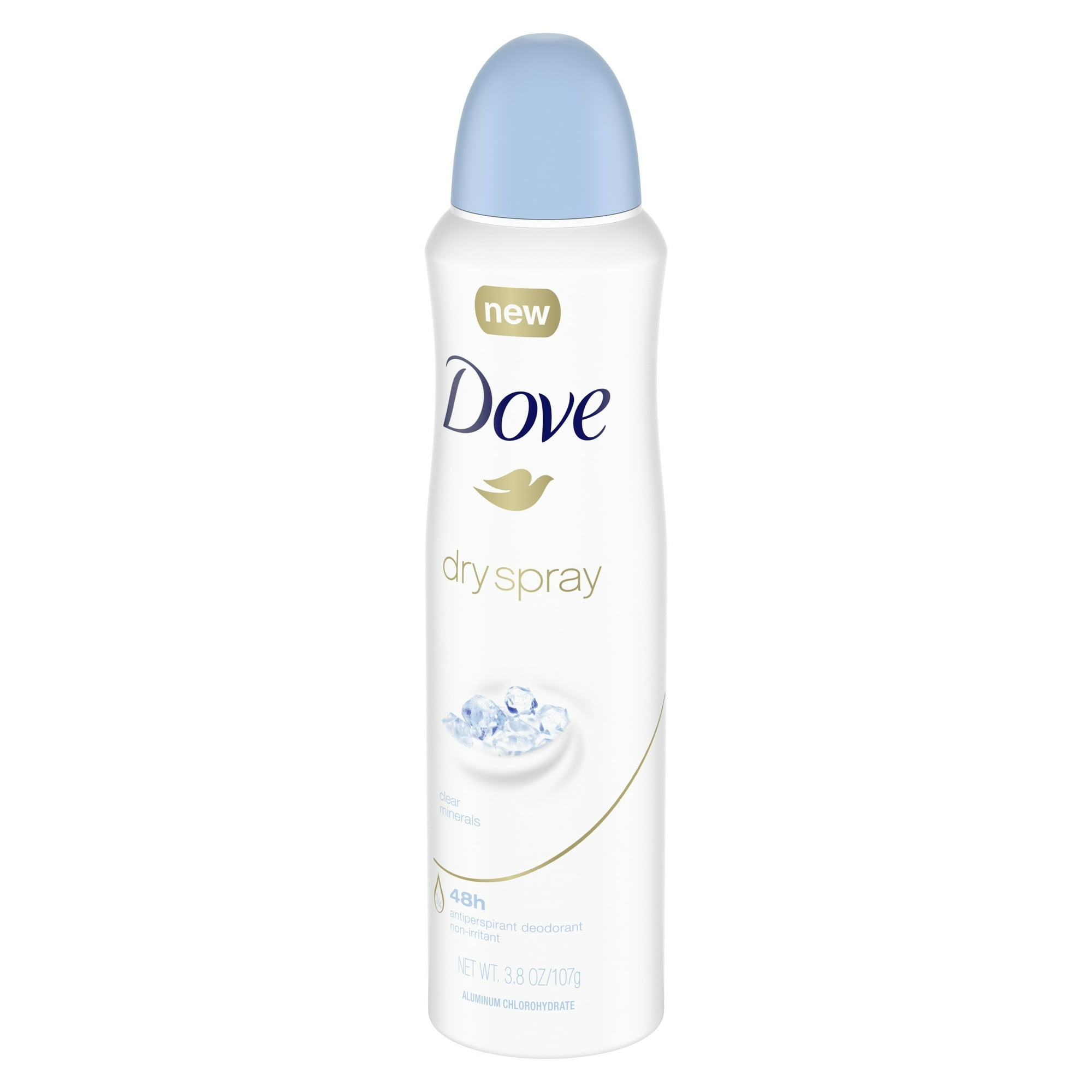 Dove Dry Spray Antiperspirant Deodorant For Women Clear Minerals 3.8 oz - 2 Pack