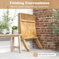 thumbnail image 6 of Gymax Folding Patio Chair Teak Wood Outdoor Lounge Chair w/ Slatted Seat & Backrest, 6 of 9