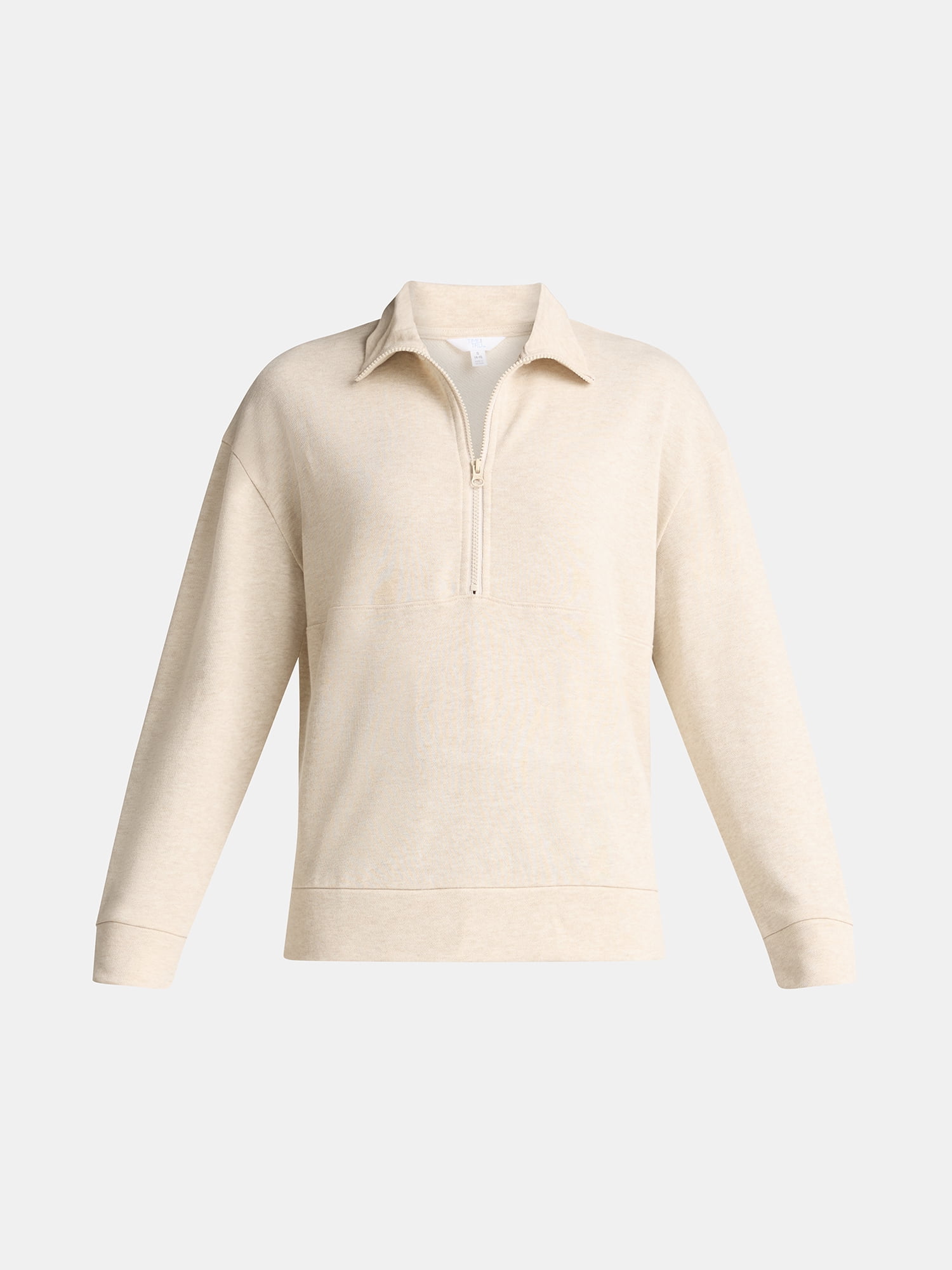 Time and Tru Women's Half Zip Fleece Sweatshirt, Sizes XS-XXXL