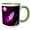 Green/White, variant on 3drose, Cute Purple Girl Cute Rocket Ship in Space, 11oz Magic Transforming Mug