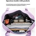thumbnail image 3 of Bolsa de viaje de gran tamaño, bolsa deportiva para gimnasio, bolsa de hombro para el fin de semana, para pasar la noche para mujer (púrpura) brillar Electrónica, 3 of 5